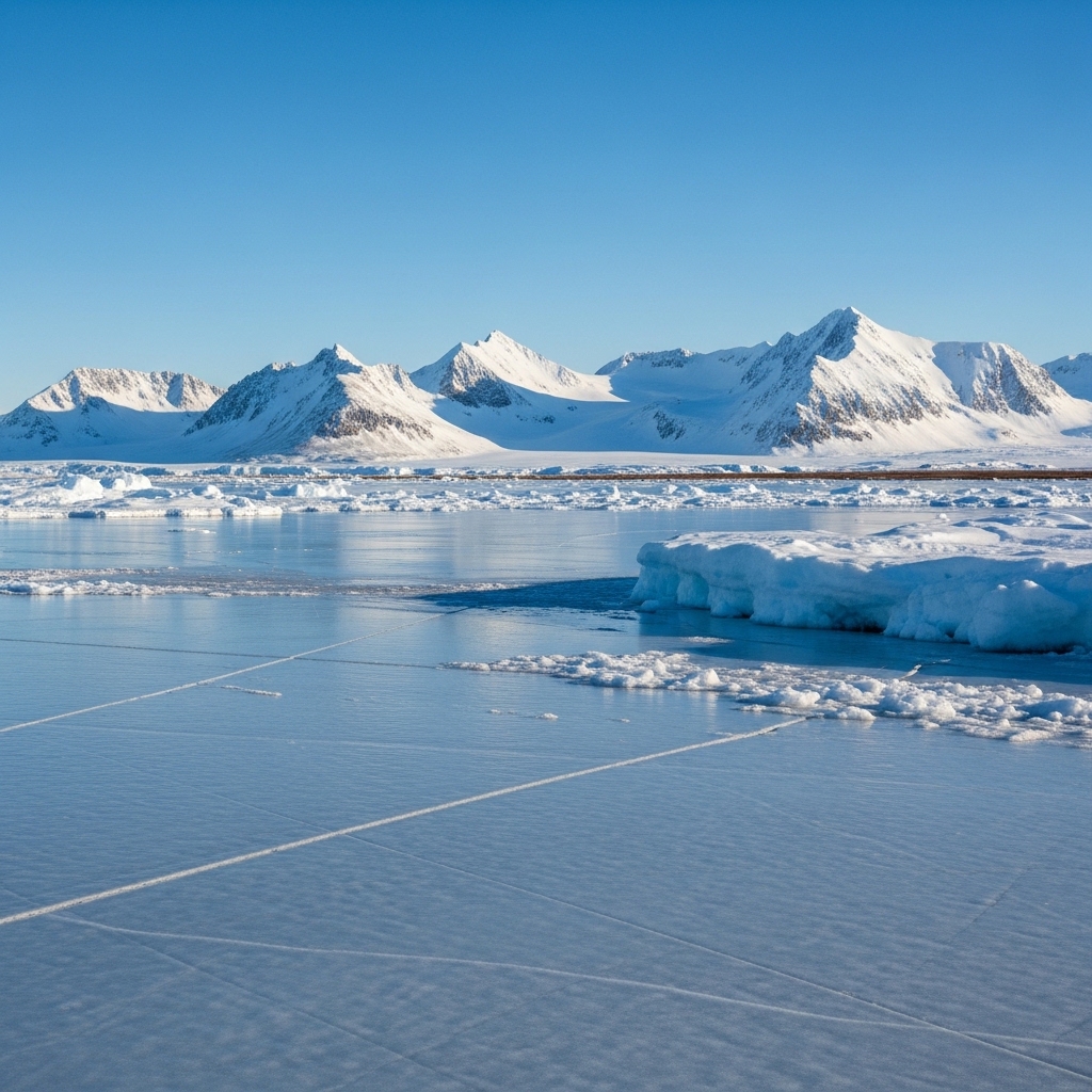 Eislandschaft mit gefrorenem Boden – Symbol für Konservierung durch Permafrost