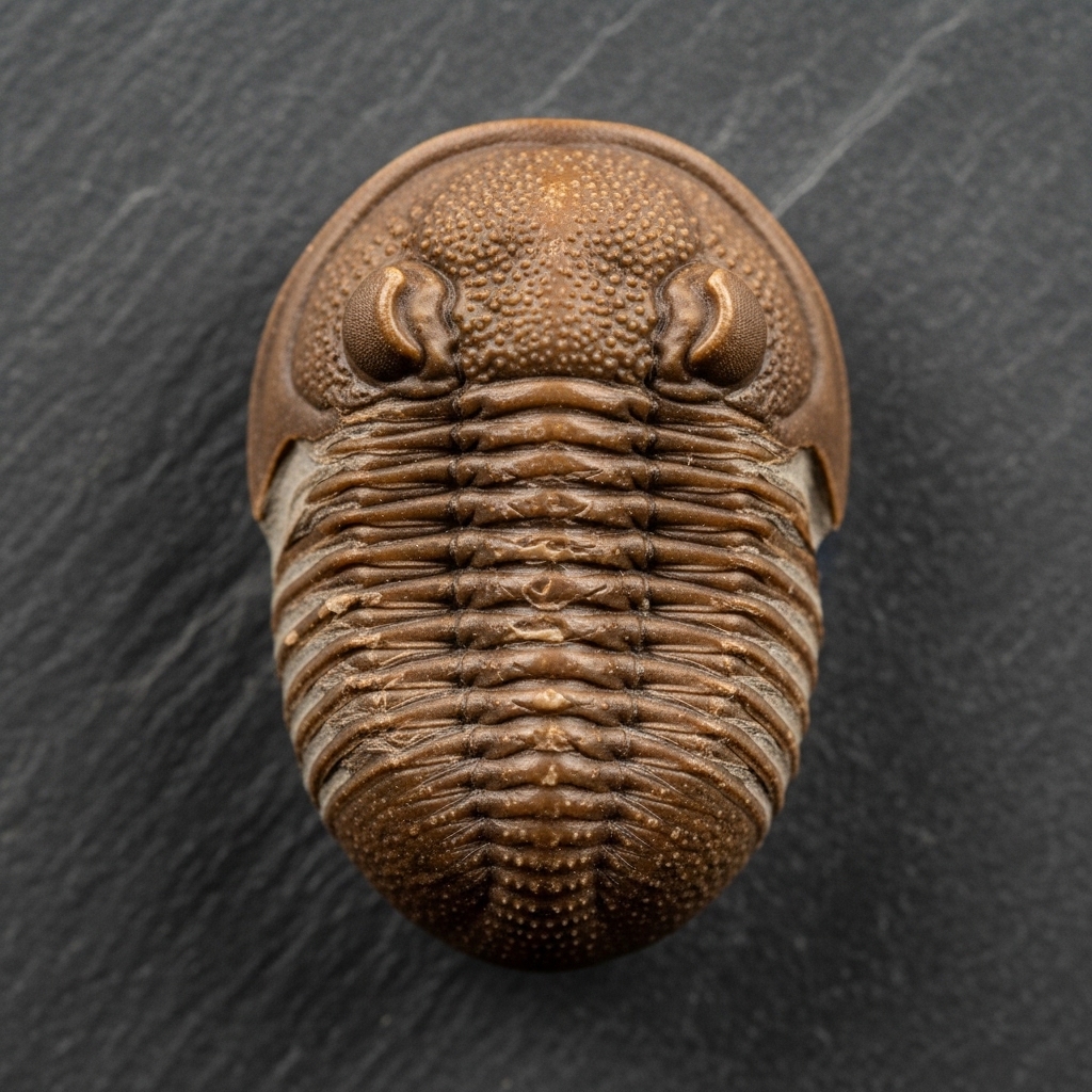 Trilobit-Fossil mit dreigeteiltem Körperbau